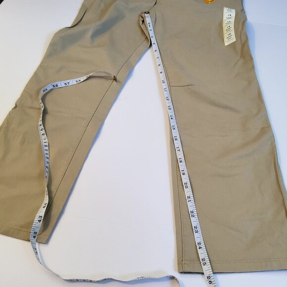 Cat & Jack Boys Khaki Stretch Drawstring Husky Pants Size 14 Straight fit design - Picture 8 of 10